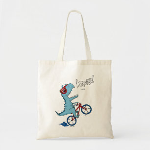 Biking T-Rex Roar Tote Bag