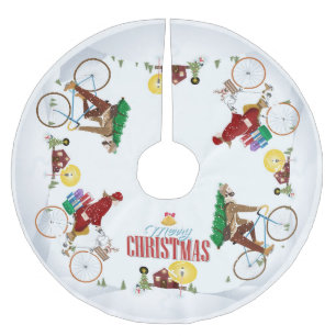 Biking to Grandma's House- Christmas Tree Skirt