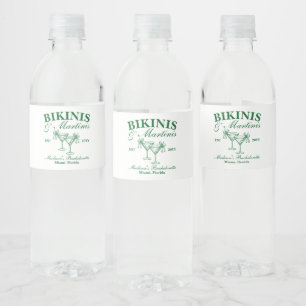 Bikini and Martini Bachelorette Party Water Label