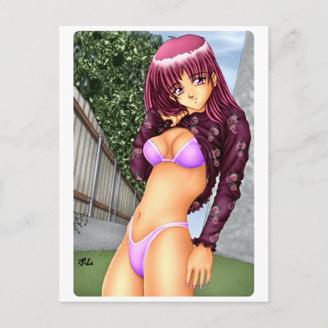 Bikini Anime Girl Postcard (Front)