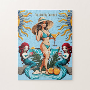 Bikini Babe Big Hat- Big Cocktail Thunder_Cove  Jigsaw Puzzle