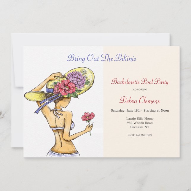 Bikini Babe Invitation (Front)