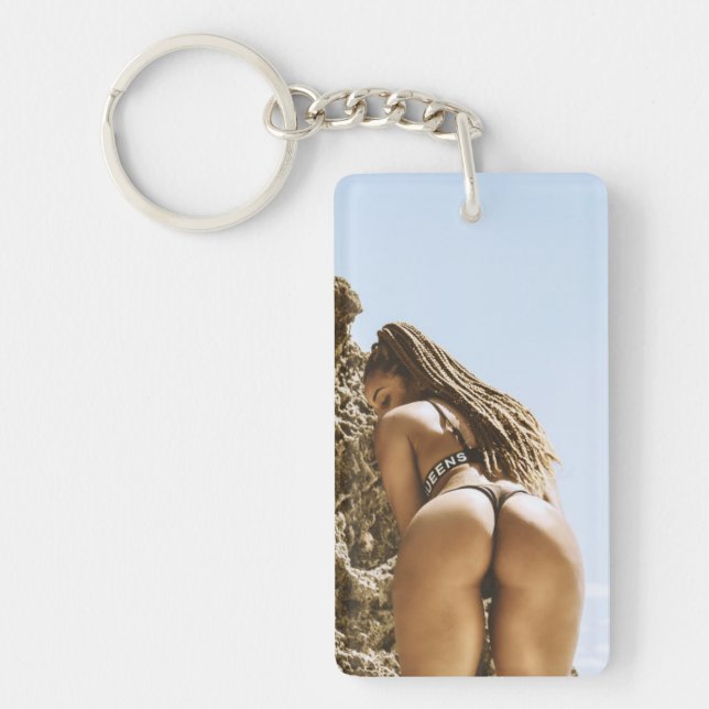 Bikini Beach Babe Photo Key Chain (Front)