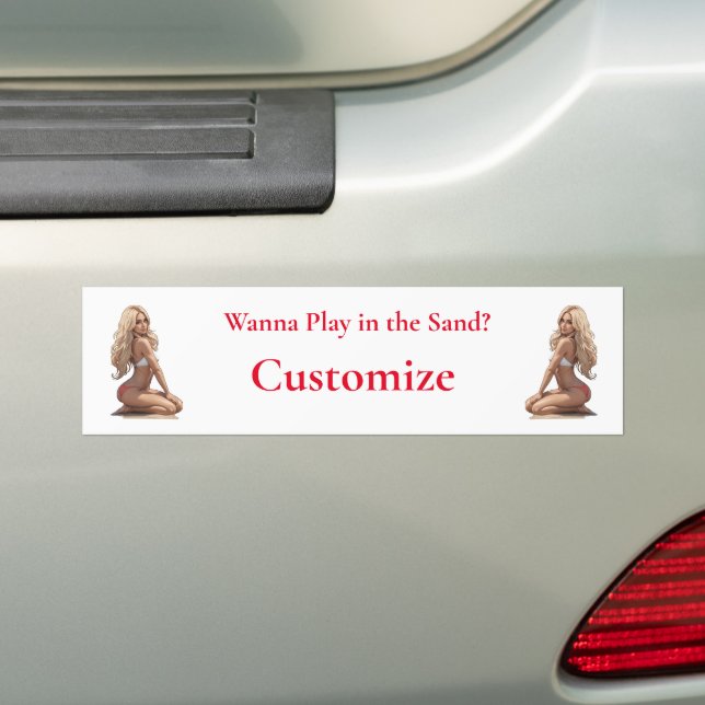 Bikini Beach Girl Thunder_Cove  Bumper Sticker (On Car)