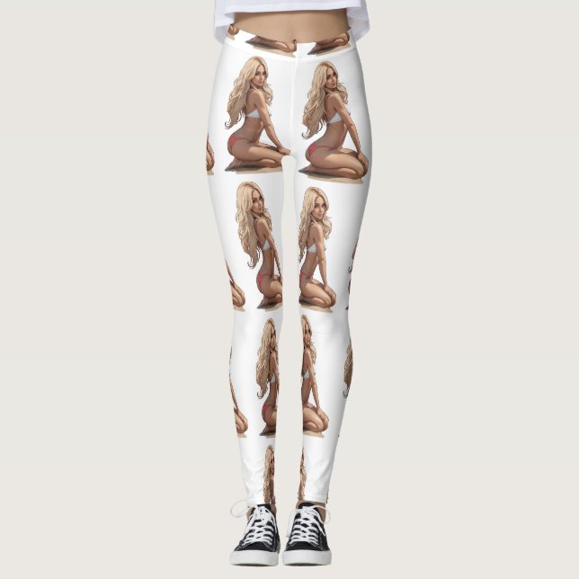 Bikini Beach Girl Thunder_Cove  Leggings (Front)
