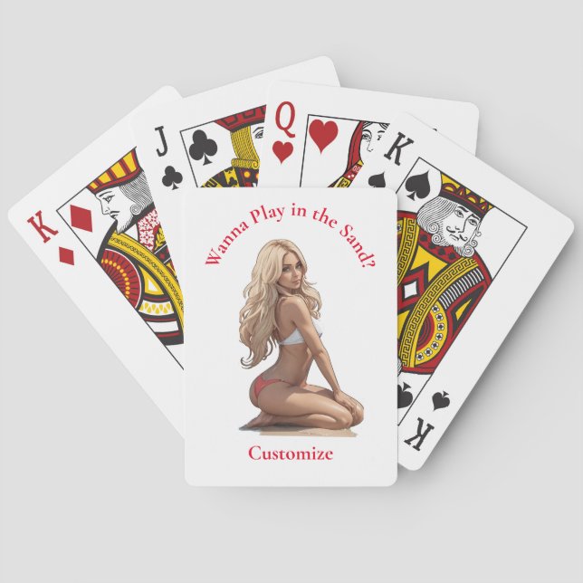 Bikini Beach Girl Thunder_Cove  Playing Cards (Back)