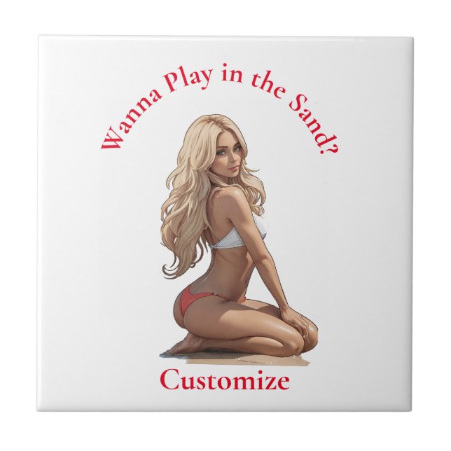 Bikini Beach Girl Thunder_Cove  Tile (Front)