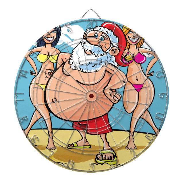 bikini beach santa claus dartboard (Front)