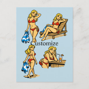 Bikini Beach Time Thunder_Cove Postcard