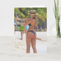 BIKINI BIG BOTTOM GIRL FUNNY BIRTHDAY CARDS