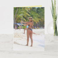BIKINI BIG BOTTOM GIRL FUNNY BIRTHDAY CARDS