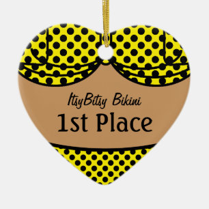 Bikini Black Polka Dot Ceramic Tree Decoration