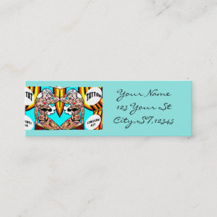 Bikini blonde tattooed ladies mini business card