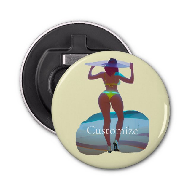 Bikini Booty Beach Girl Thunder_Cove Bottle Opener (Front)