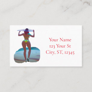 Bikini Booty Beach Girl Thunder_Cove Business Card