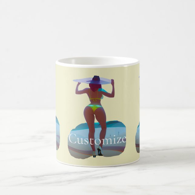 Bikini Booty Beach Girl Thunder_Cove Coffee Mug (Center)