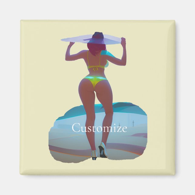 Bikini Booty Beach Girl Thunder_Cove Magnet (Front)