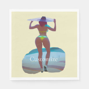Bikini Booty Beach Girl Thunder_Cove Napkin