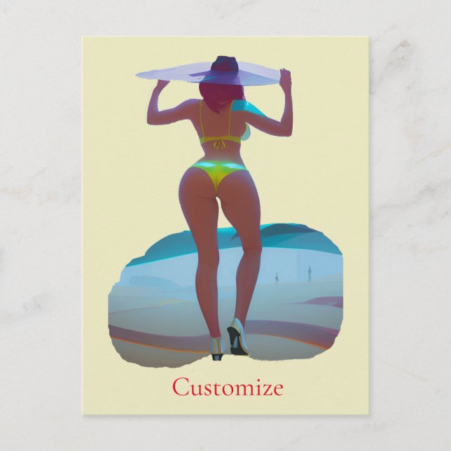 Bikini Booty Beach Girl Thunder_Cove Postcard (Front)