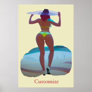 Bikini Booty Beach Girl Thunder_Cove Poster