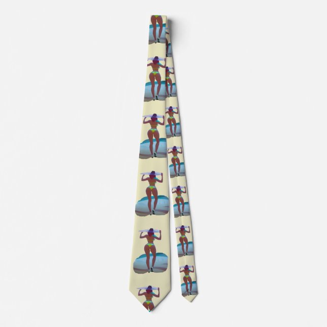Bikini Booty Beach Girl Thunder_Cove Tie (Front)