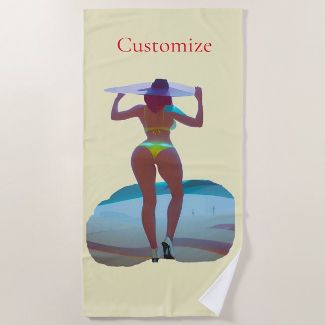 Bikini Booty Beach Girl Thunder_Cove Towel (Front)
