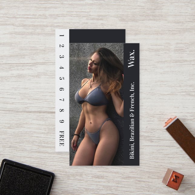 Bikini Brazilian French Wax Photo Loyalty Card (Front/Back In Situ)