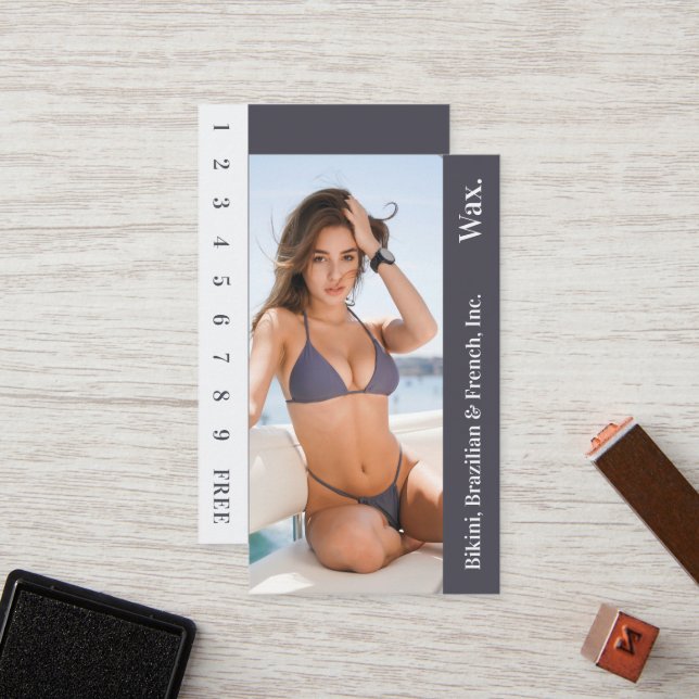 Bikini Brazilian French Wax Photo Loyalty Card (Front/Back In Situ)