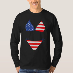 Bikini Cover Up Swimsuit 4th Of July American Fla T-Shirt