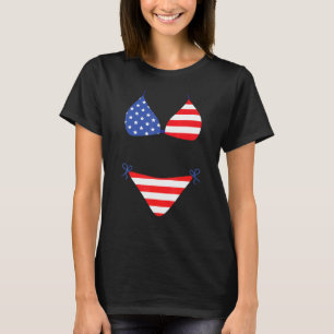 Bikini Cover Up Swimsuit 4th Of July American Fla T-Shirt