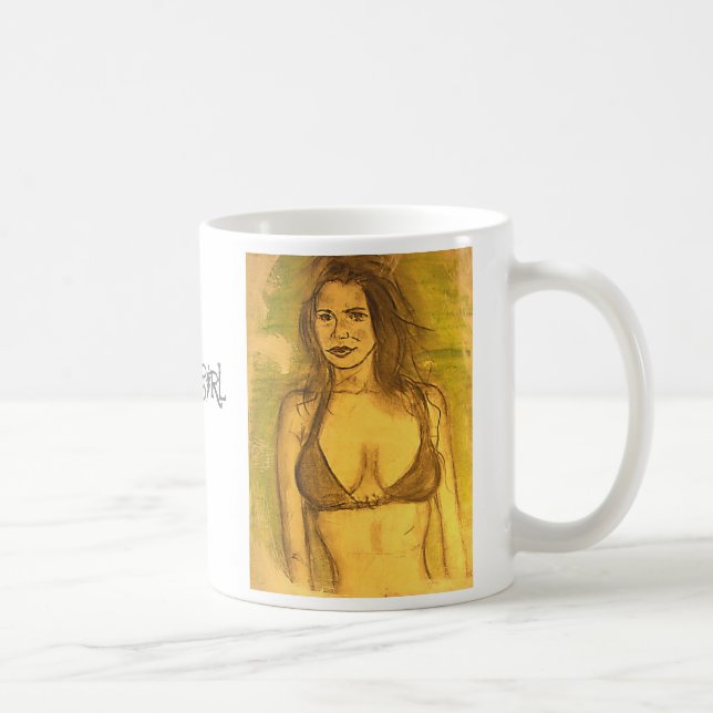 bikini girl art coffee mug (Right)