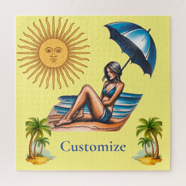 Bikini Girl Beach Napping Thunder_Cove  Jigsaw Puzzle (Vertical)