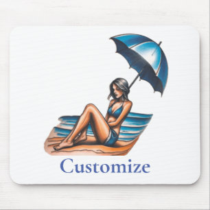 Bikini Girl Beach Napping Thunder_Cove  Mouse Pad