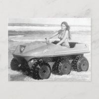 Bikini Girl in All Terrain Vehicle Vintage photo