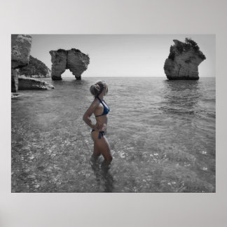 Bikini girl photo poster