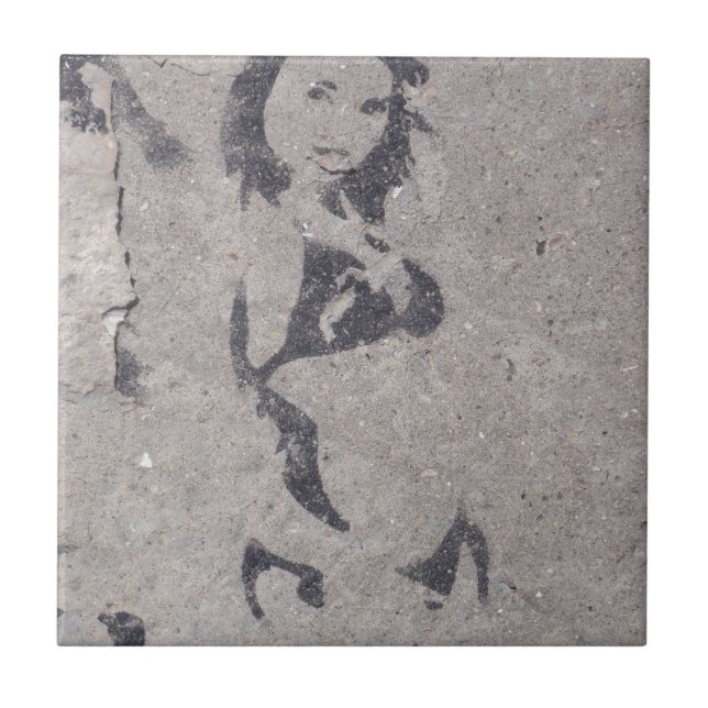 Bikini Girl Street Art Tile (Front)