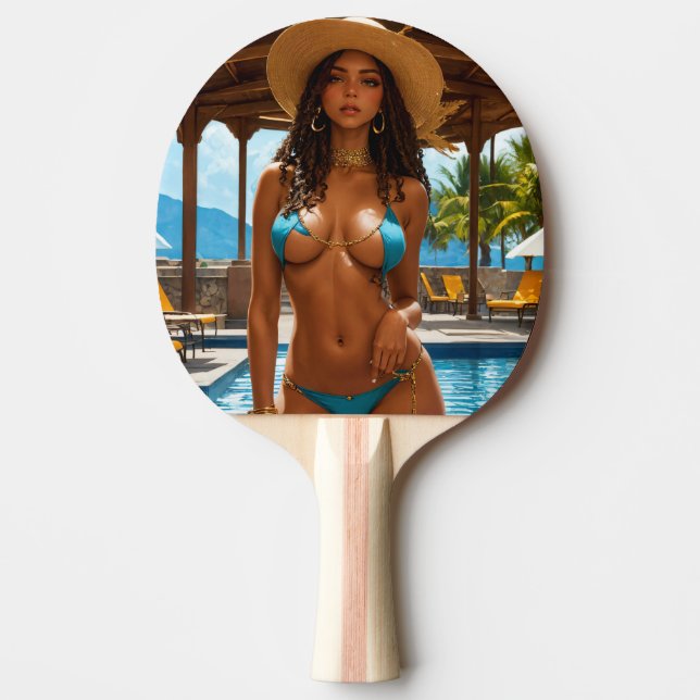 BIKINI GIRL STUNNINGLY HOT PING PONG PADDLE (Front)
