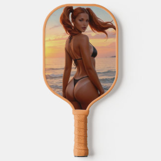 BIKINI GIRL TAN LINES PICKLEBALL PADDLE