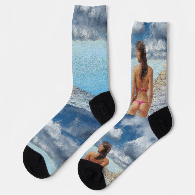 Bikini Girl Thunder_Cove  Socks (Left)