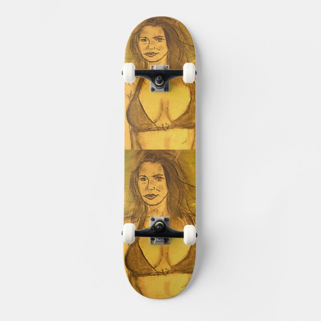 bikini girl walk skateboard (Front)