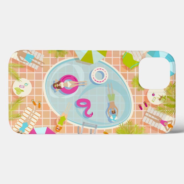 Bikini girls and guys playing swimming pool game Case-Mate iPhone case (Back (Horizontal))