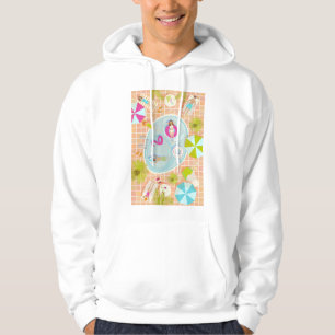 Bikini girls and guys playing swimming pool game hoodie