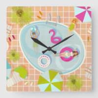 Bikini girls and guys playing swimming pool game