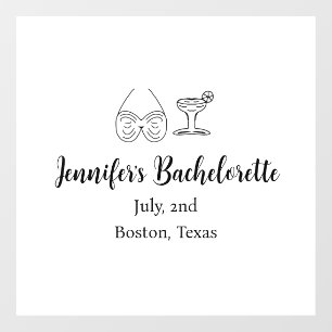 Bikini glass cocktail bachelorette party add name
