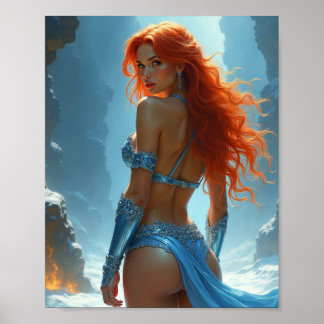 Bikini Goddess of Fire and Ice Poster