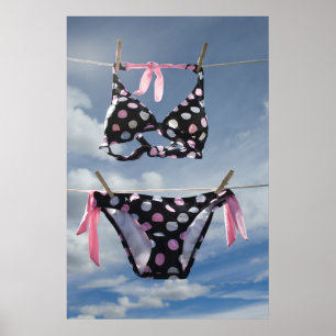 Bikini Hanging On A Clothesline Poster