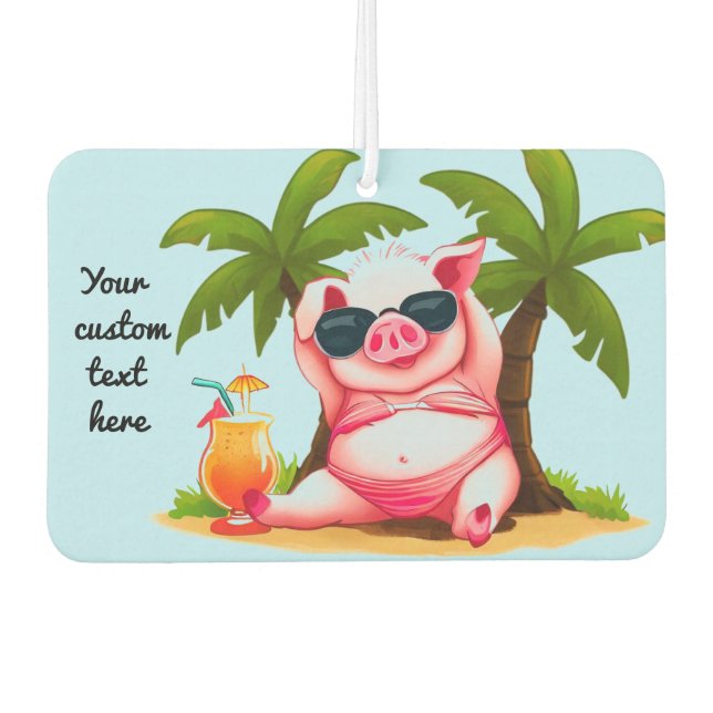 Bikini Pig Car Air Freshener (Front)