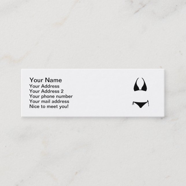 Bikini swimwear mini business card (Front)