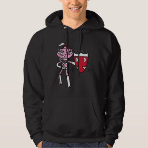 Bikinikat A Pink Cat Super Hero With Shield Hoodie