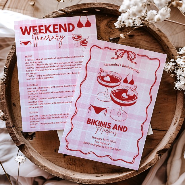 Bikinis And Martinis Bachelorette Itinerary Invitation (Creator Uploaded)